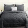 HEVUMYI 7 Pieces Queen Comforter Set, All Season Reversible Bed in a Bag Queen, Ultra Soft Queen Bedding Set with Grey 5