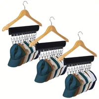 Foldable Hat Towel Hanger Hanging Rack Magic Binding Fabric Cap Hangers with Stainless Steel Clips Wardrobe Clothing Organizer 1