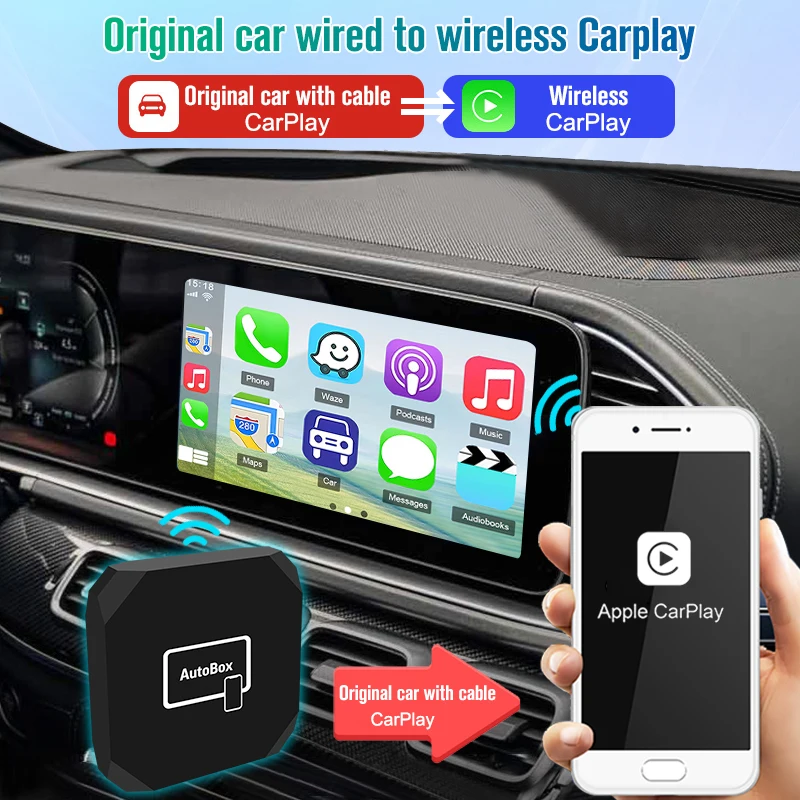 Ahoudy Caraibox Android11 Carplayaibox Streaming Box Gps Integrato Wireless Carplay Android Auto Multimedia Box Per Apple Iphone