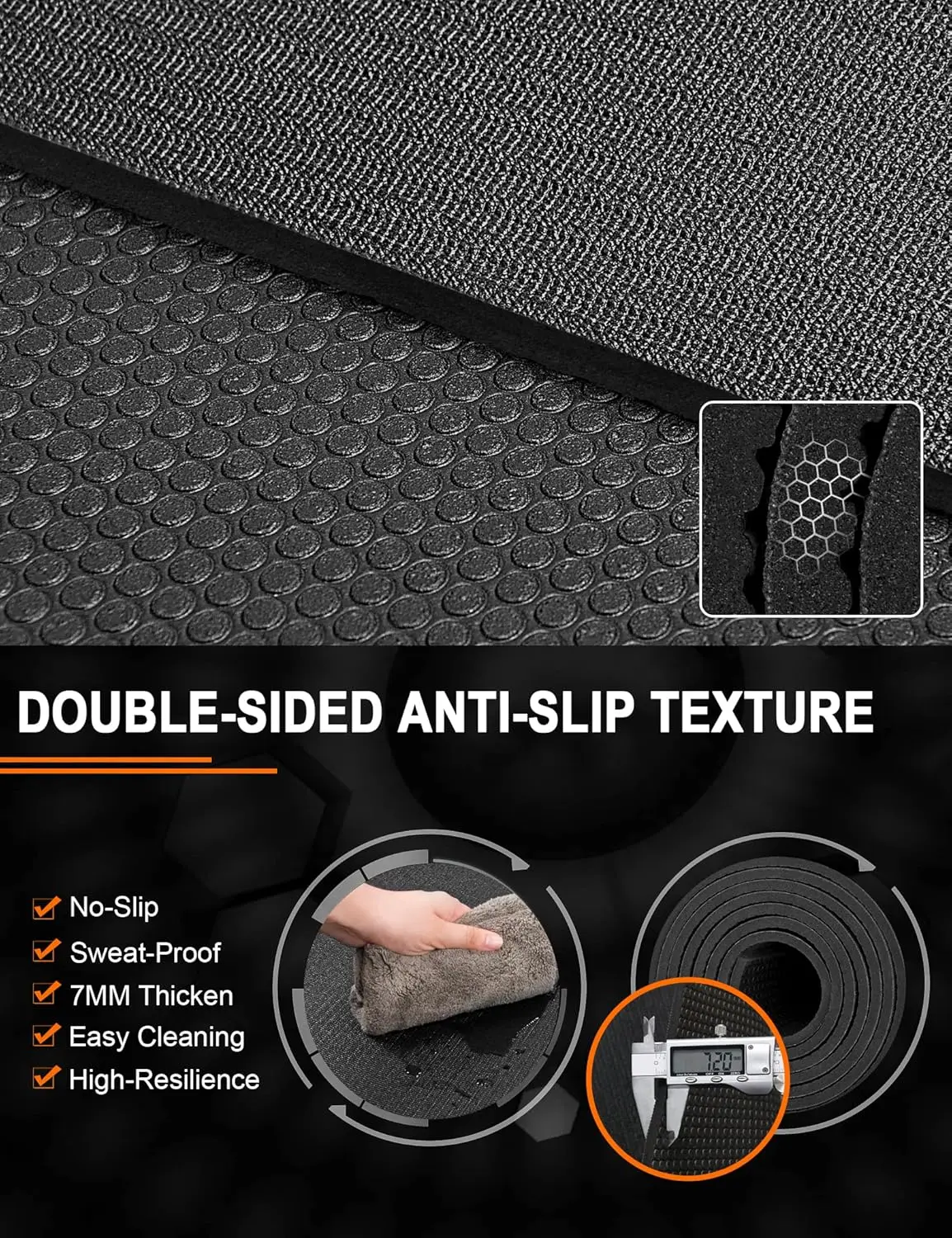 Workout Mat for Home Gym Mats Exercise Heavy Duty Gym Flooring Fitness Mat Large Yoga Cardio