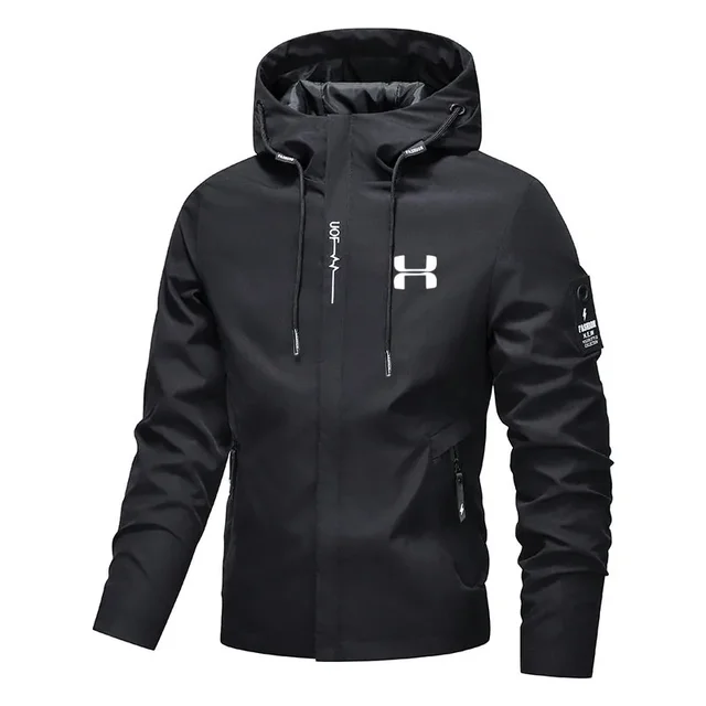 Veste à capuche streetwear pour homme printemps-automne 2026 – Nouvelle veste décontractée zippée ample pour activités de plein air, randonnée, jogging, coupe-vent 1