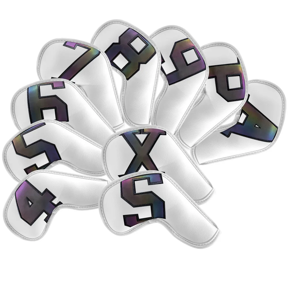 

10pcs Set Golf Iron Club Head Cover Sport Accessories Wedges Covers 4-9 ASPX Number Ball Rod Head Protective Case