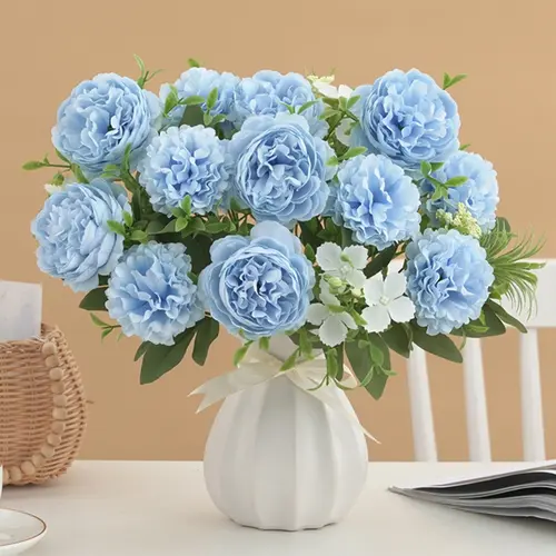 1Pc Artificial Flowers Chrysanthemum Peony Festival Accessory Home Room Table Arrangement Wedding Wreath Brial Bouquet Decor - Image 4