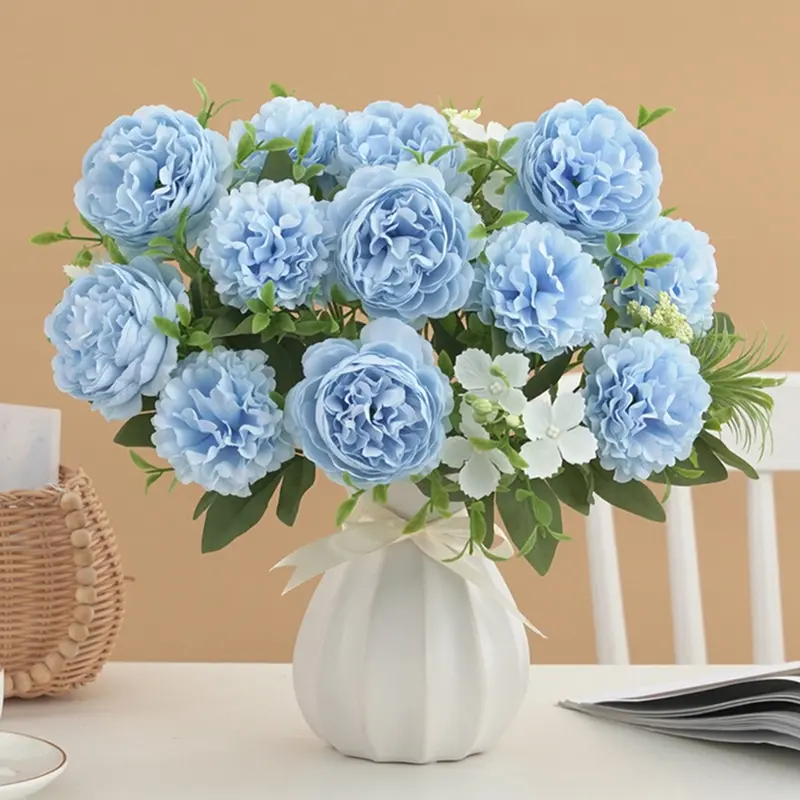 1Pc Artificial Flowers Chrysanthemum Peony Festival Accessory Home Room Table Arrangement Wedding Wreath Brial Bouquet Decor - Image 4