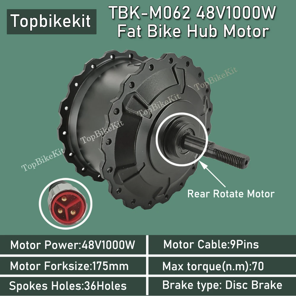 Moteur De Moyeu Arrière Pour Vélo électrique, Fatbike, Fatbike, Vélo De Plage, Neige, 48V, 1000W, 175mm, Injuste, 48V, 1000W