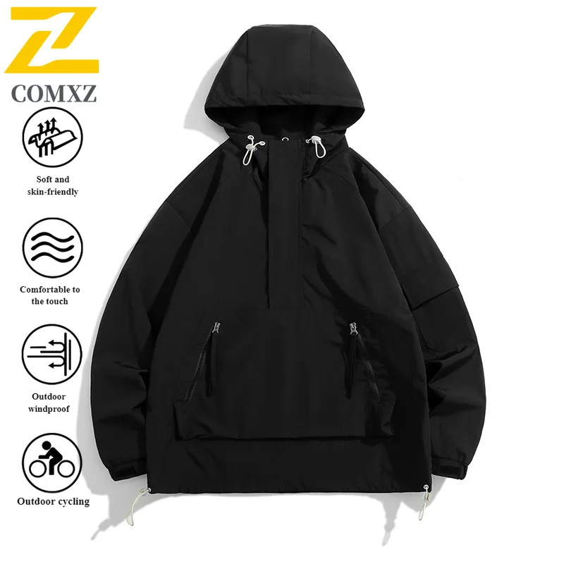 EiAO Flight Jacket Couple's Water-Resistant Windproof Breathable Workwear Coat for Outdoor Daily Wear Hooded Spring Jackets 2025
