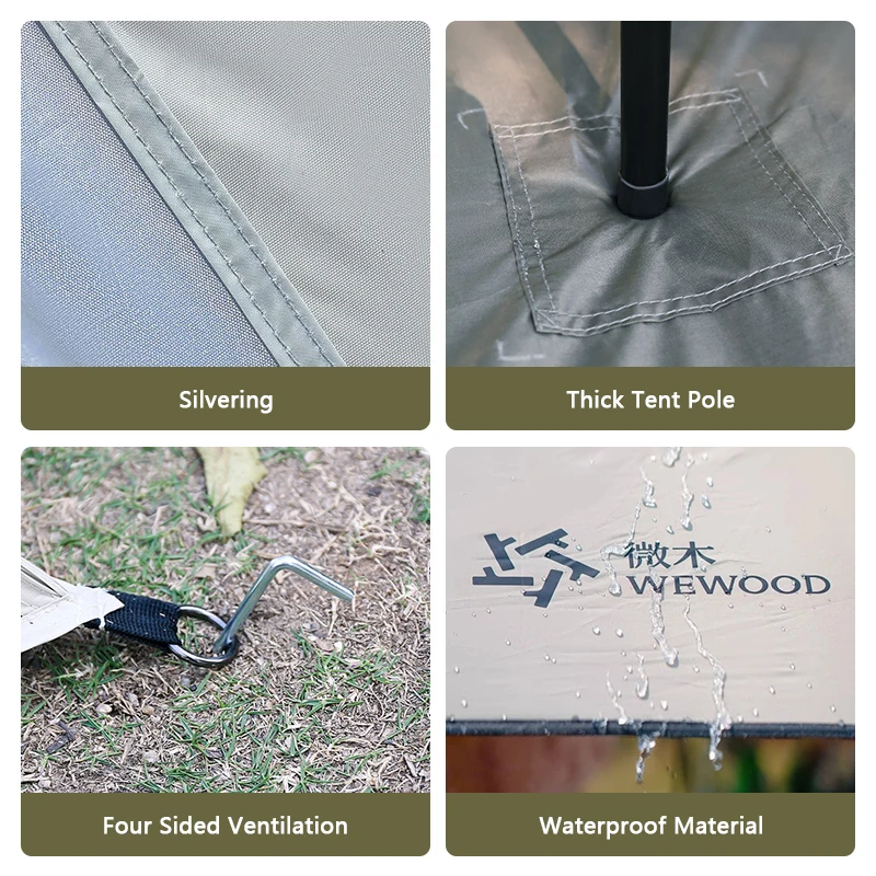 WEWOOD ʰ淮 ķ Ʈ, 210D , ǹ   ߿ Ʈ, ޴ ŷ Ʈ,  ġ, 1-2 ο
