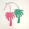 Coconut tree monochrome pattern women's good-looking bag pendant small accessories genuine leather keychain pendant 1