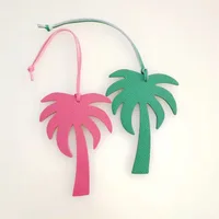 Coconut tree monochrome pattern women's good-looking bag pendant small accessories genuine leather keychain pendant 1