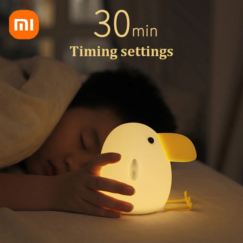 

Xiaomi Children's Night Light Silicone Touch Sensor Baby Night Lamp USB Rechargeable For Kids Bedside Table Cute Room Decoration