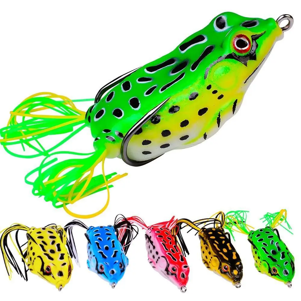 

6cm Frog Type Topwater Lure Soft Baits 13g Artificial Thunder Fishing Lure Wobbler Silicone Double Propeller Soft Bait Catfish