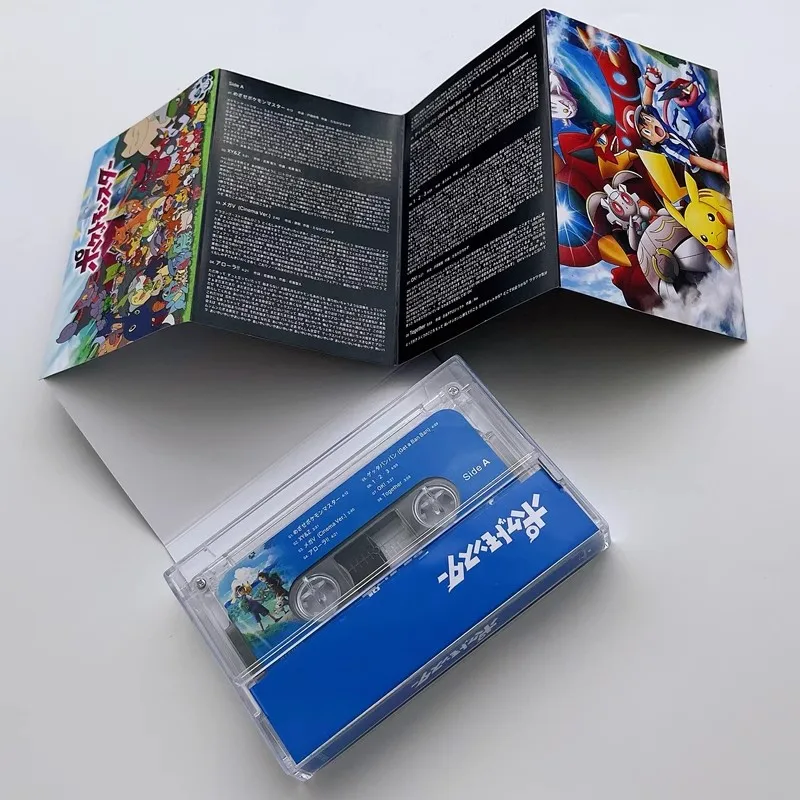 Anime Pokemon Pikachu Pocket Monster Music Tapes Ash Ketchum Cosplay Cassette Soundtracks Box Car Walkman Tape Party Music