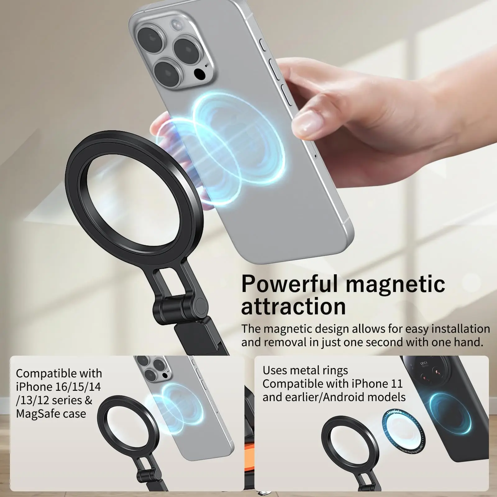 Vrig magnetisk telefonhållare för magsafe med stativfäste_voghion.com