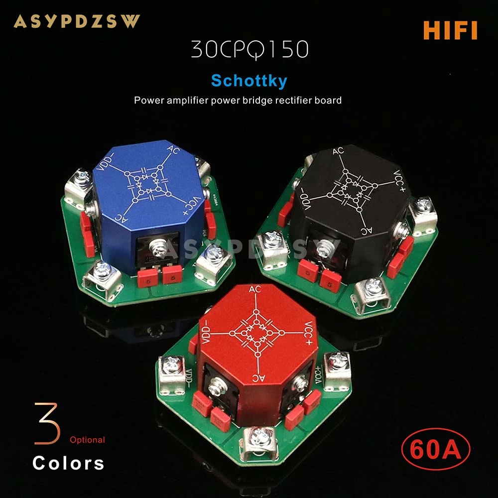 

1 шт., блок питания Hi-Fi Schottky 30CPQ15 0 плата выпрямителя 60A/элемент питания класса A, черный/красный/синий, опционально
