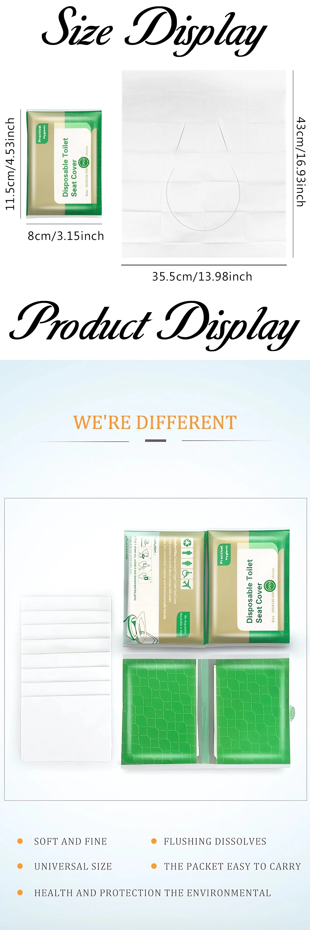 Description Picture 2 of itemDisposable Toilet Seat Paper Flushing Dissolve Toilet Seat Cover Portable Travel Camping Hotel Degradable Toilet Accessories