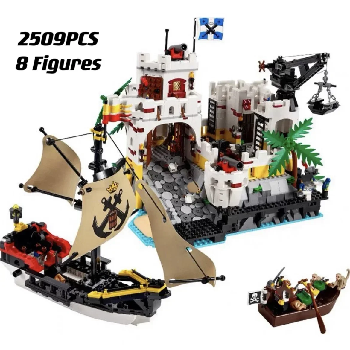 

2023 New Icons 10320 Eldorado Fortress Modular Building Blocks DIY MOC Medieval Pirate Series Bricks Toy For kids Christmas Gift