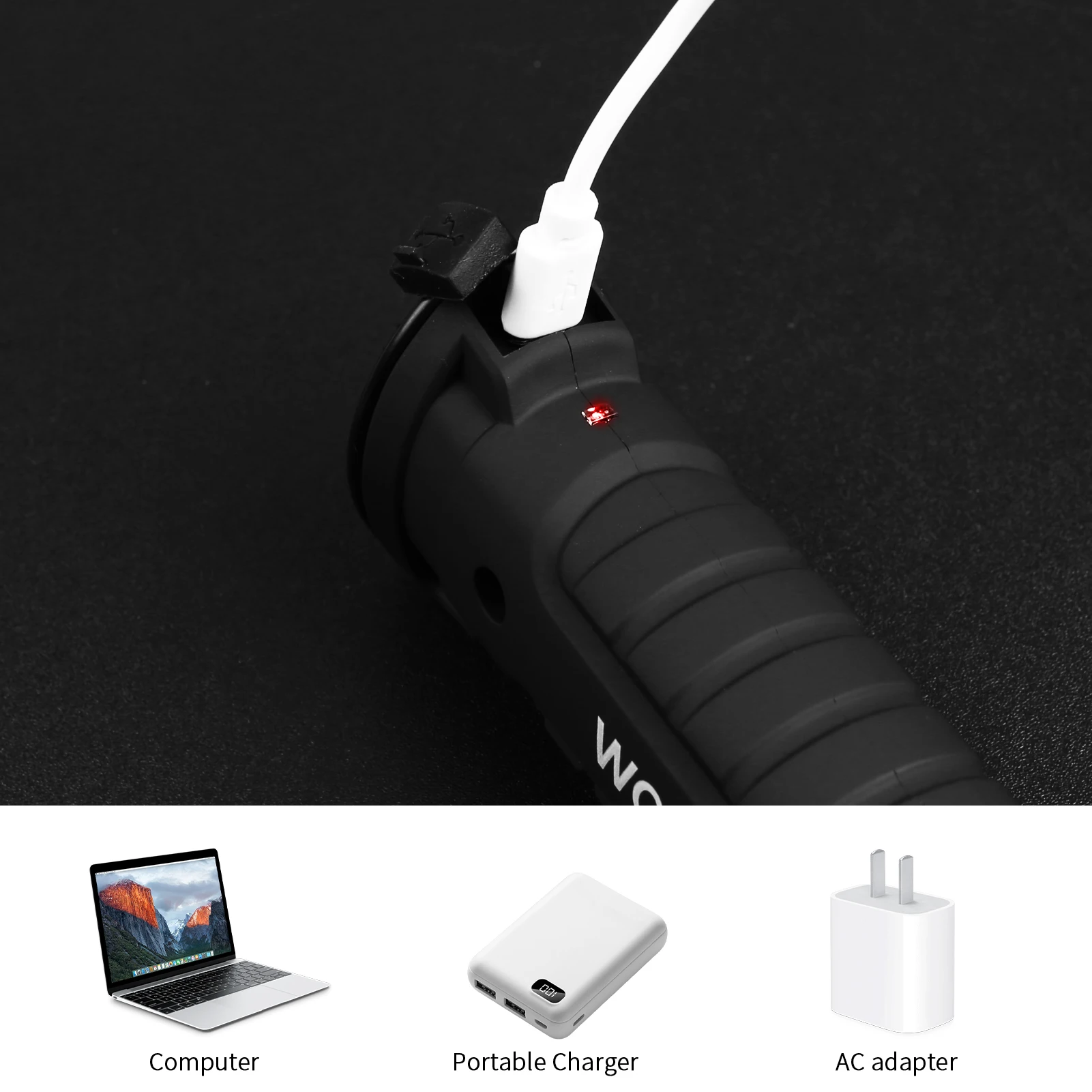 Description Picture 5 of itemRechargeable Camping LED Flashlight Work Light with Magnet and Hook IP64 Waterproof 3Mode Lighting Modes Suitable for Night Work