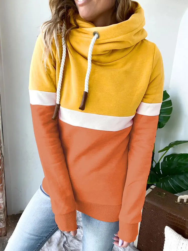 2023 Autumn Hooded Sweatshirt Women High Neck Hoodies Female Winter Loose  Sweatshirt Hoodies For Women XXXL