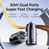 Joyroom Dual Ports Car Charger 30W Pull Ring USB Type-C Super Fast Charging Car Phone Charger Car Charging Accessories PD QC 5
