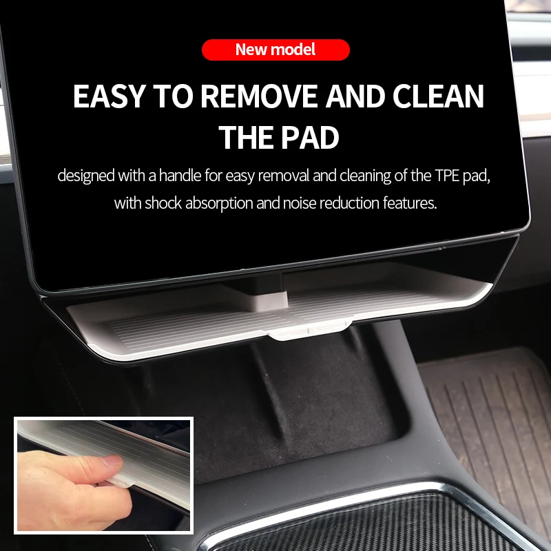 

For Tesla Model 3 Y Under Screen Storage Box Organizer Center Console TPE+ ABS Double Layered Interior Accessories for Model y