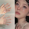 Fashon Pearl Face Stickers Pearl Temporary Tattoo Stickers Waterproof Glitter Eyeshadow Body for Festival Makeup 1
