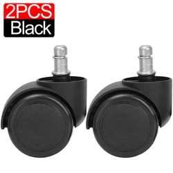 2-Inch Soft Mute Desk Caster Wheels for Office and Gaming Chairs, Heavy-Duty and Safe Rolling (2PCS-Black)