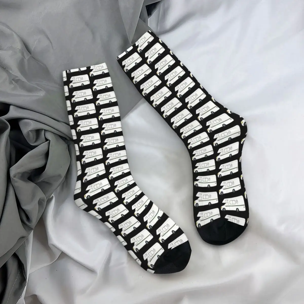 Hot Sale Retro RV Motorhome Camper - Black Background Adult Socks,Unisex socks,men Socks women Socks