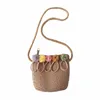 Beach Bag for Kids Flower Straw Shoulder Crossbody Bag Purse Summer Woven Bag for Girls Kids Straw Bag 2