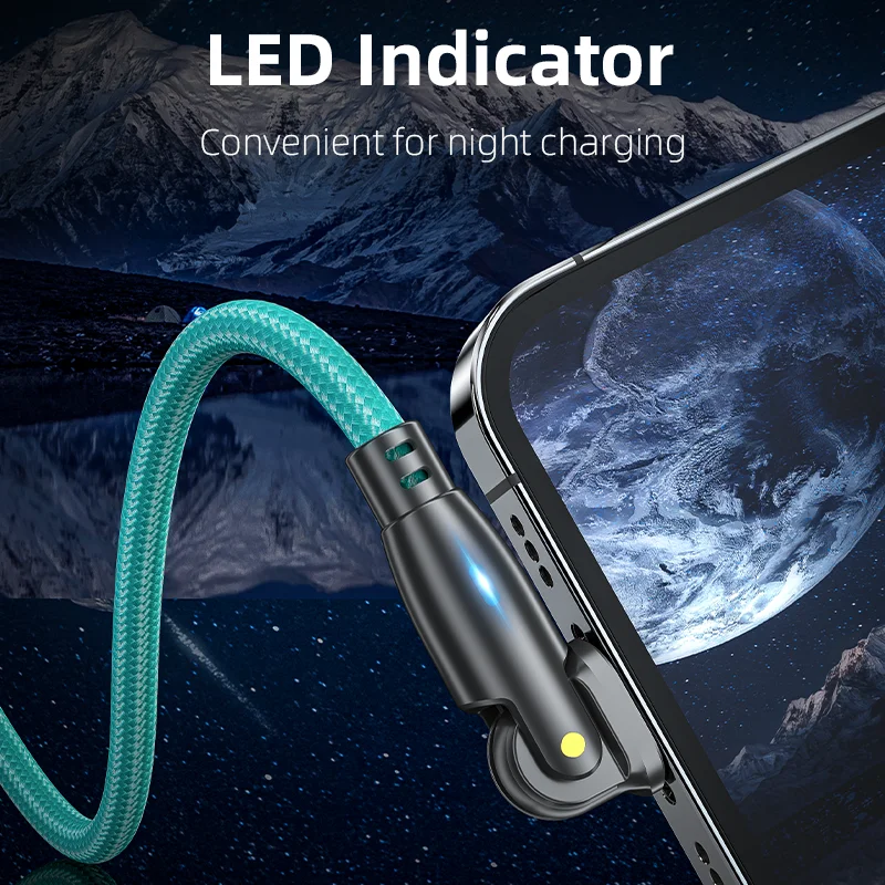 AUFU USB C to Lightning 27W Fast Charging Cable with 180° Rotating Design