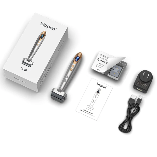 Microneedling pen with LED and EMS for skin and hair growth