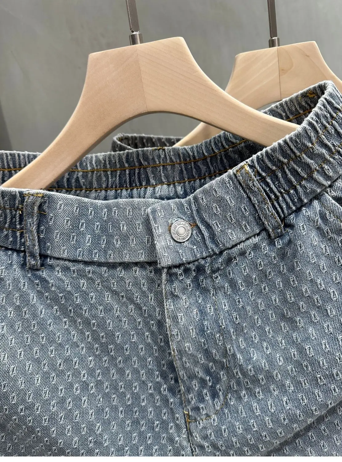 Men's Denim Shorts - Retro Jacquard Washed Casual Summer Five-Minute Pants