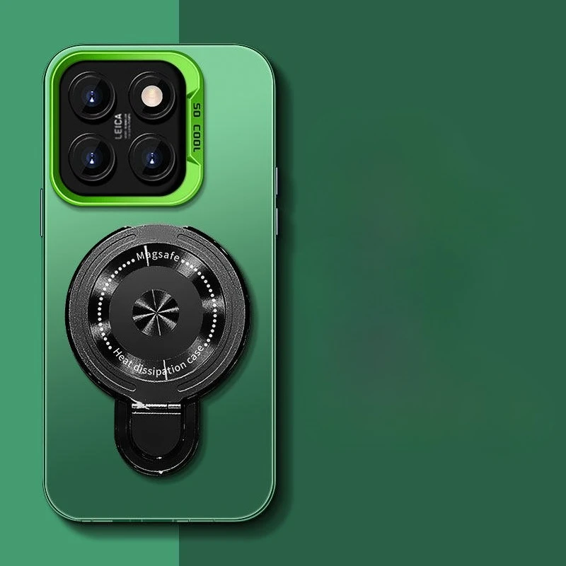 Luxury Laser Aurora Magnetic Bracket Case - Matte IMD Shockproof Cover