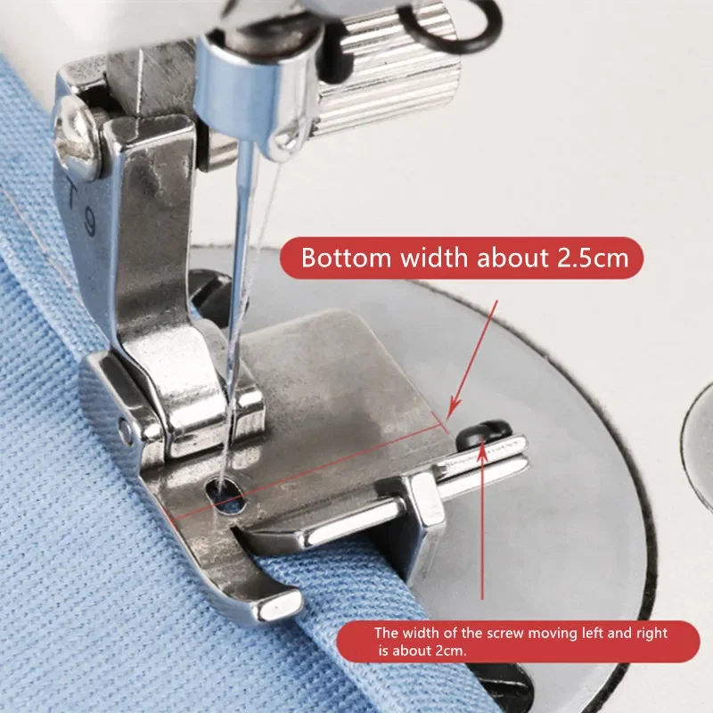 T9 Universal Presser Foot of Industrial Sewing Machine Accessories Flat Car Adjustable Folded Trouser Legs Sew Collar Webbing