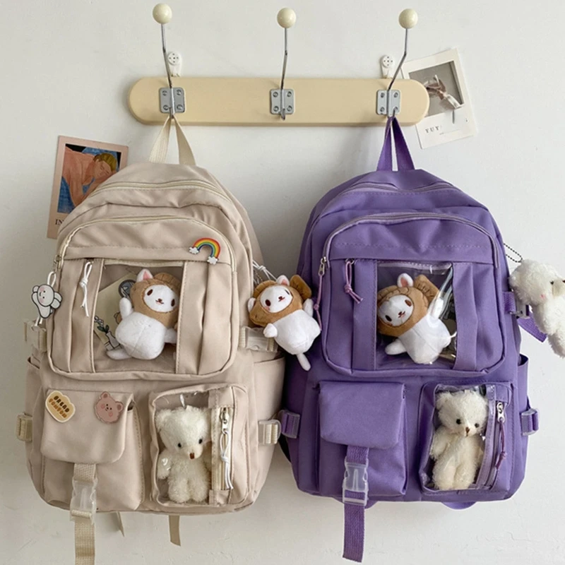 

School Backpack Cute Laptop Backpacks Student Bookbag Nylon Casual Travel Bags for Teen Girls Women Ladies