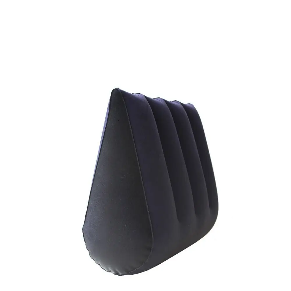 New PVC Flocking Silicone Pillow Blue+Black Triangle Cylinder Wedge Inflatable Pillow Soft Inflatable Relax Cushion Home 3