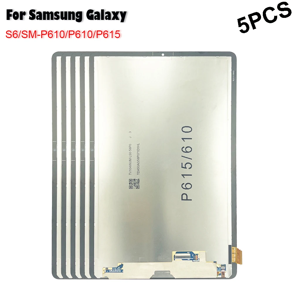 

5PCS New For Samsung Galaxy Tab S6 Lite 10.4 P610 P615 P615N P617 LCD Screen Display Touch Glass Digitizer Assembly Replacement