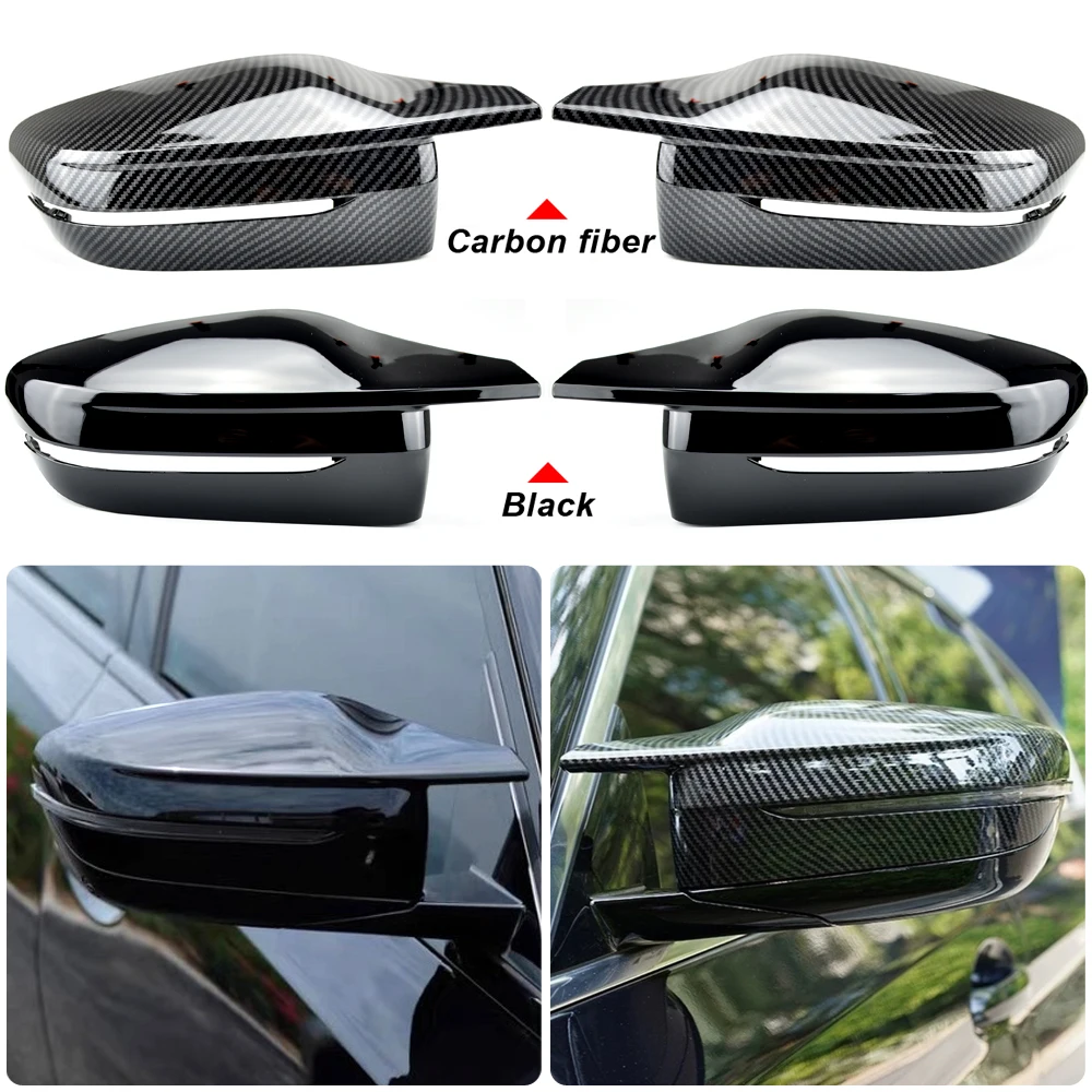 

G30 G38 Bright Black Side Wing Rearview Mirror cover caps For BMW 3 4 5 7 Series G20 G21 G28 G22 G11 G12 M4 style LHD RHD