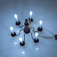 Dollhouse Furniture Kid's Realistic Chandelier Light Preschool Pretend Play Sand Table Toy Scaled Model LED Ceiling Lamp 1