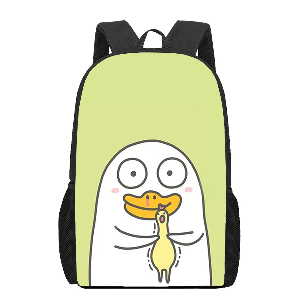 lovely personality Cute duck 3D Print School Bag Set for Teenager Girls Primary Kids Book Bags Children Satchel Mochila Infantil