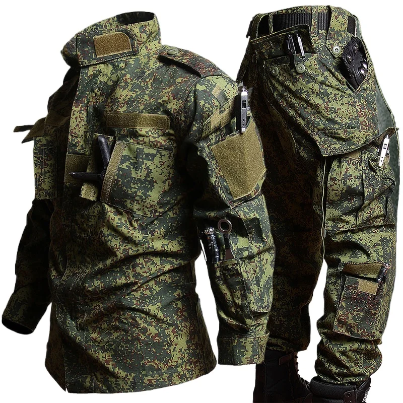 Mesinsefra Pantalones De Trabajo De Combate De Camuflaje De Algodón Para Hombre Con 8 Bolsillos, Color Blanco, 42, 3357 Camo Blanco