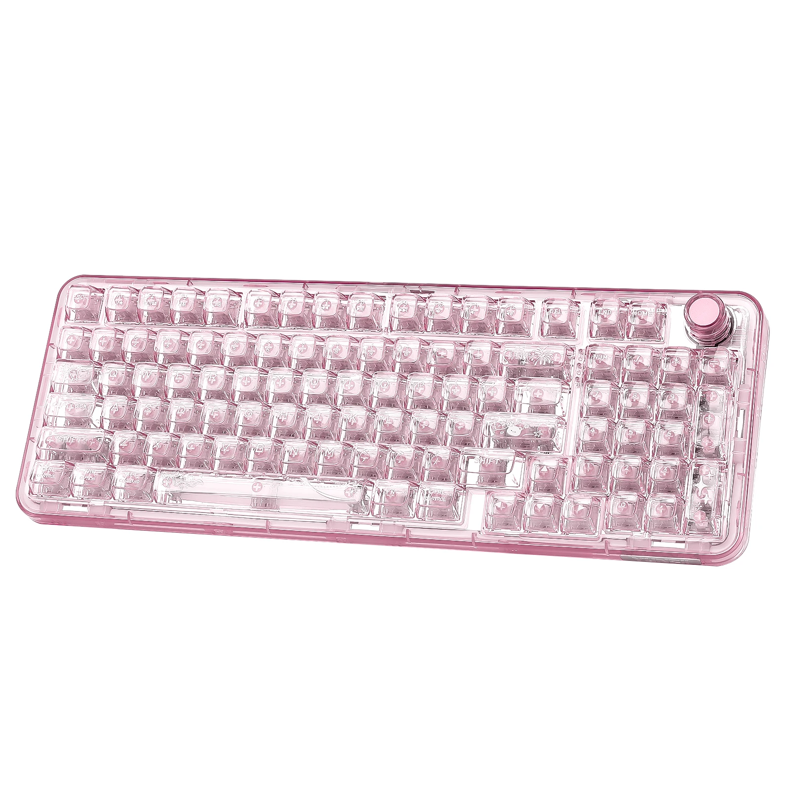 【20時まで限定価格】YUNZII X98 ピンク メカニカルキーボード YUNZII X98 ピンク QMK/VIA ワイヤレス透明 RGB キーボード、ホット