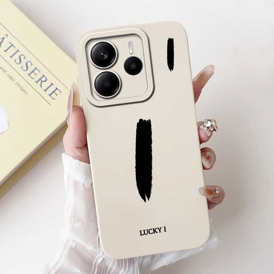 Cute Letters Soft Silicone Phone Case - Global Cover for Xiaomi Redmi Note 14 2025