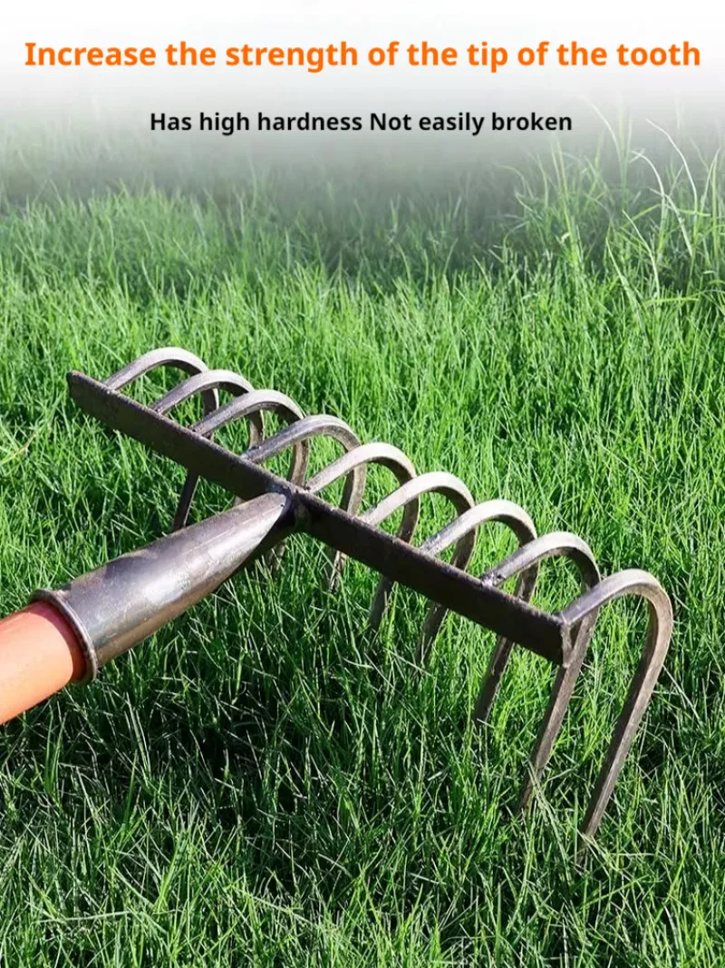 Manganese steel nine-tooth nail rake farming rake garden tool
