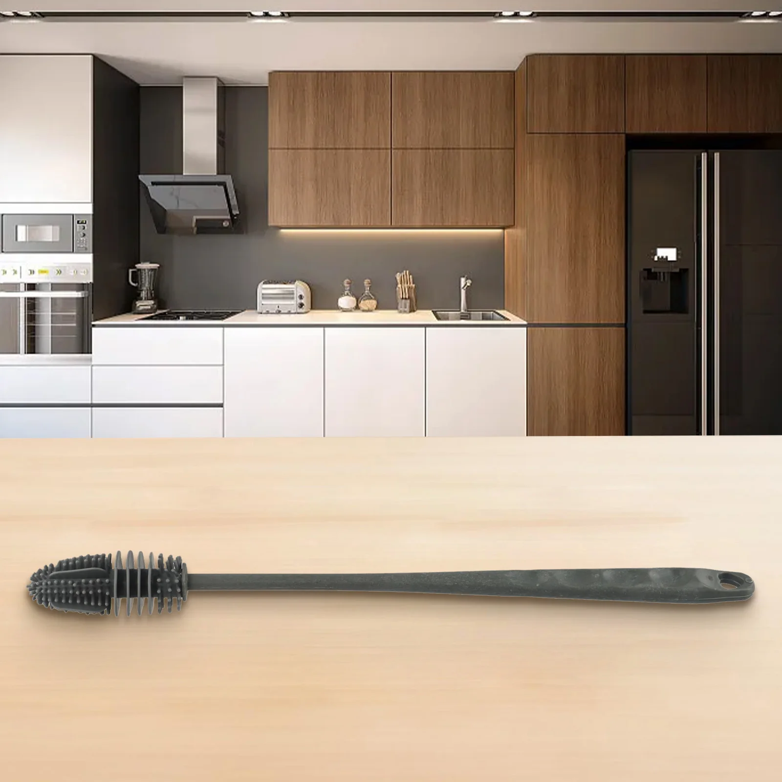 High Quality Material Practical Replaceable Home Cleaning Brush Kitchen Supplies 32x3cm 50g Convenient Grey