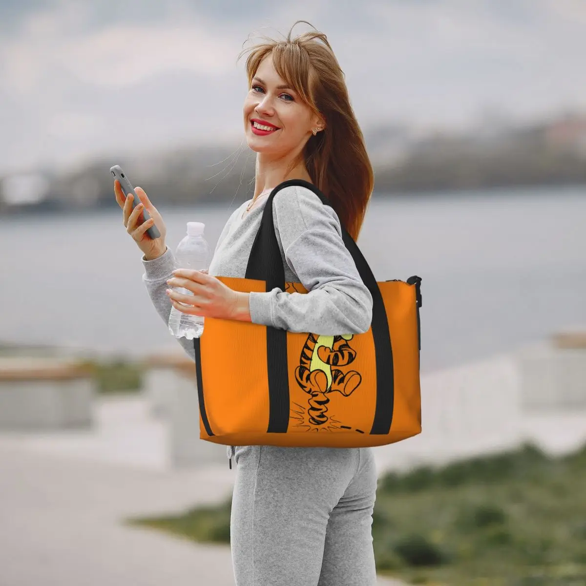 Custom My Friends Tigger Pooh
Cartoon Tote Bag Women Large Capacity Gym Beach Shoulder Travel Bag 6