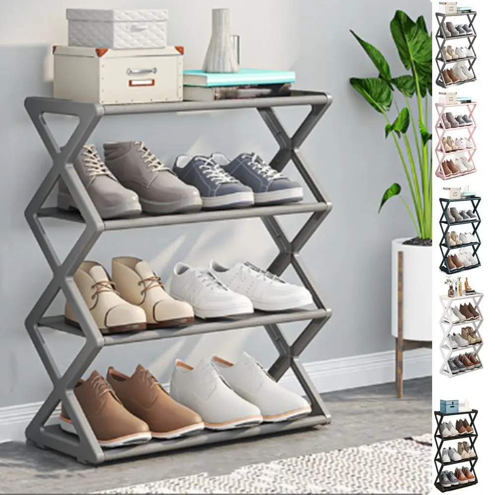 다기능 신발 보관 캐비닛 탈착식 조립 신발장, 간단한 내구성 X자형 신발거치대, 1 개 