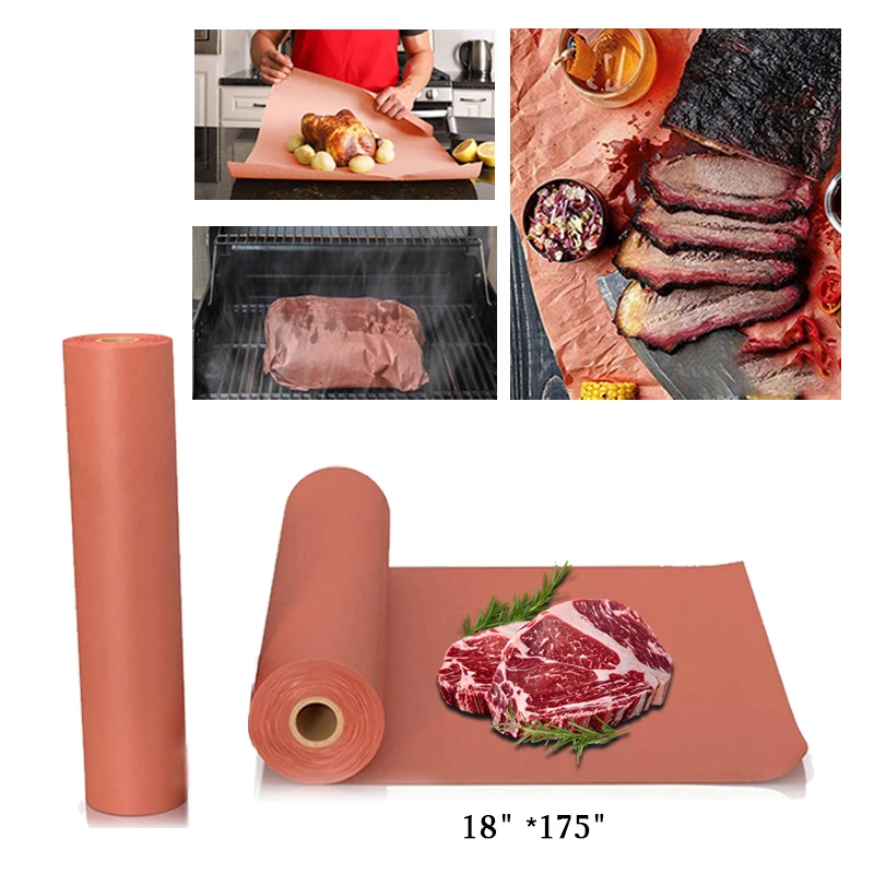 18*175 Inch Pink Butcher Paper Waterproof BBQ Kraft PaperOil Proof High