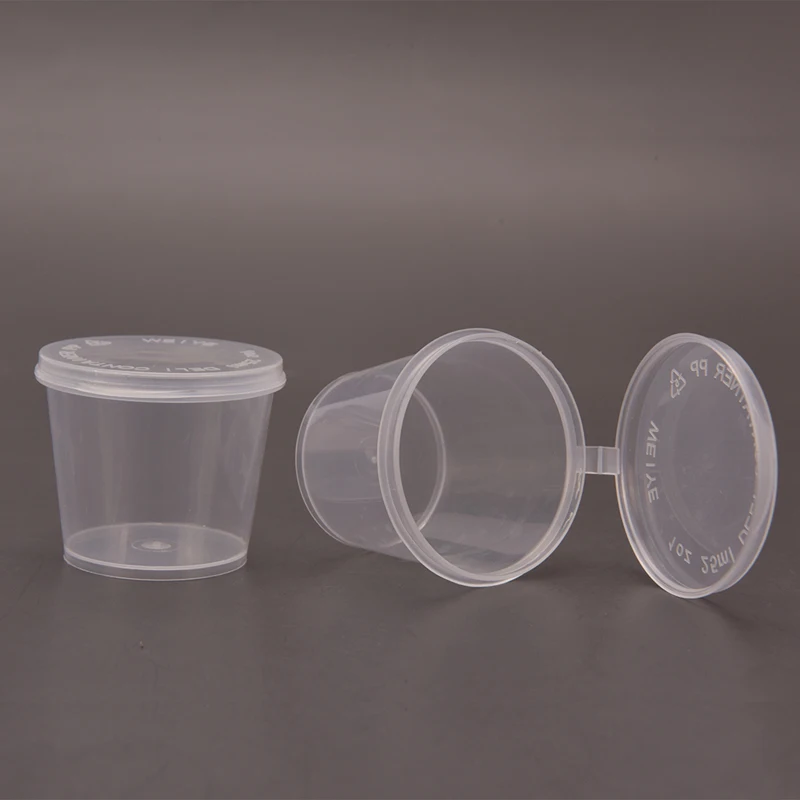 25pcs 25ml Disposable Plastic Takeaway Sauce Cup Containers Food Box Paint Box With Hinged Lids Pigment