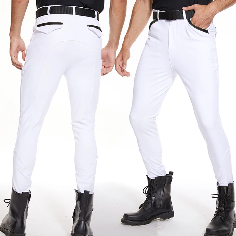 Новое поступление, благородные белые мужские Леггинсы для верховой езды, бриджи Equitacion, дышащая мужская одежда для верховой езды