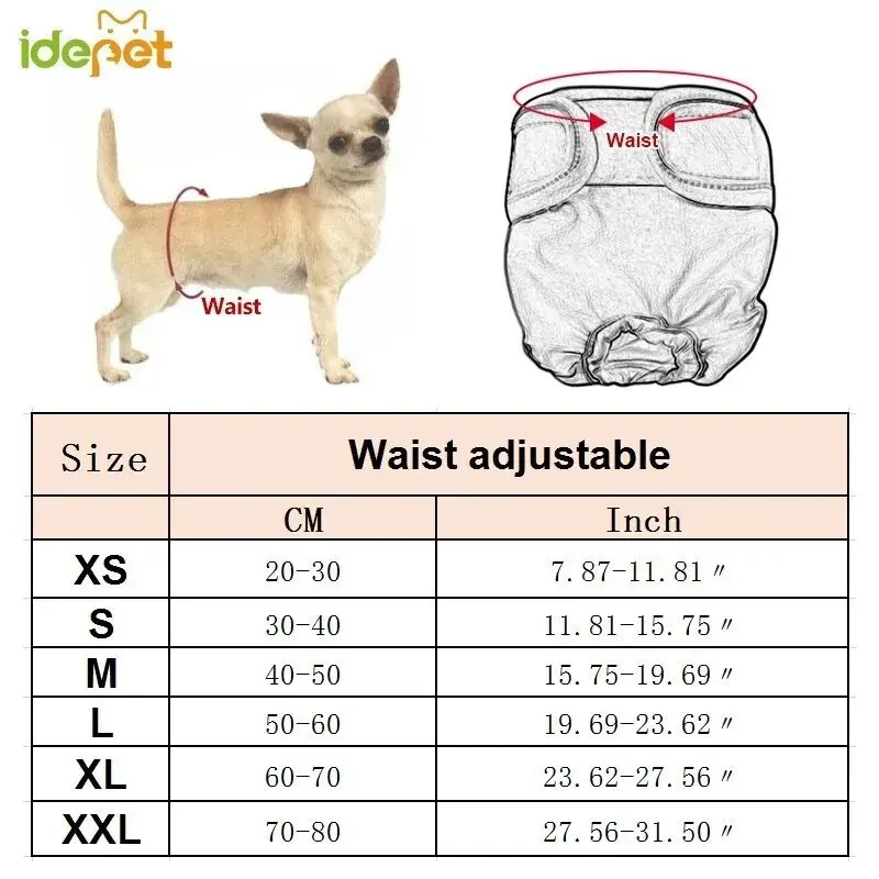 Dog Physiological Pants XS-XXL Diaper Sanitary Washable Female Dog Shorts Panties Menstruation Underwear Briefs Jumpsuit For